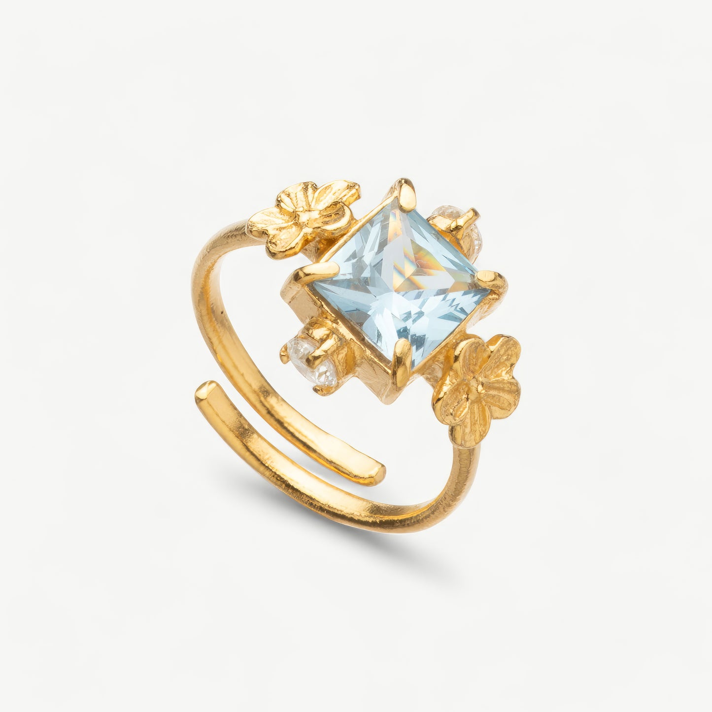 Anillo Flores de Circonio