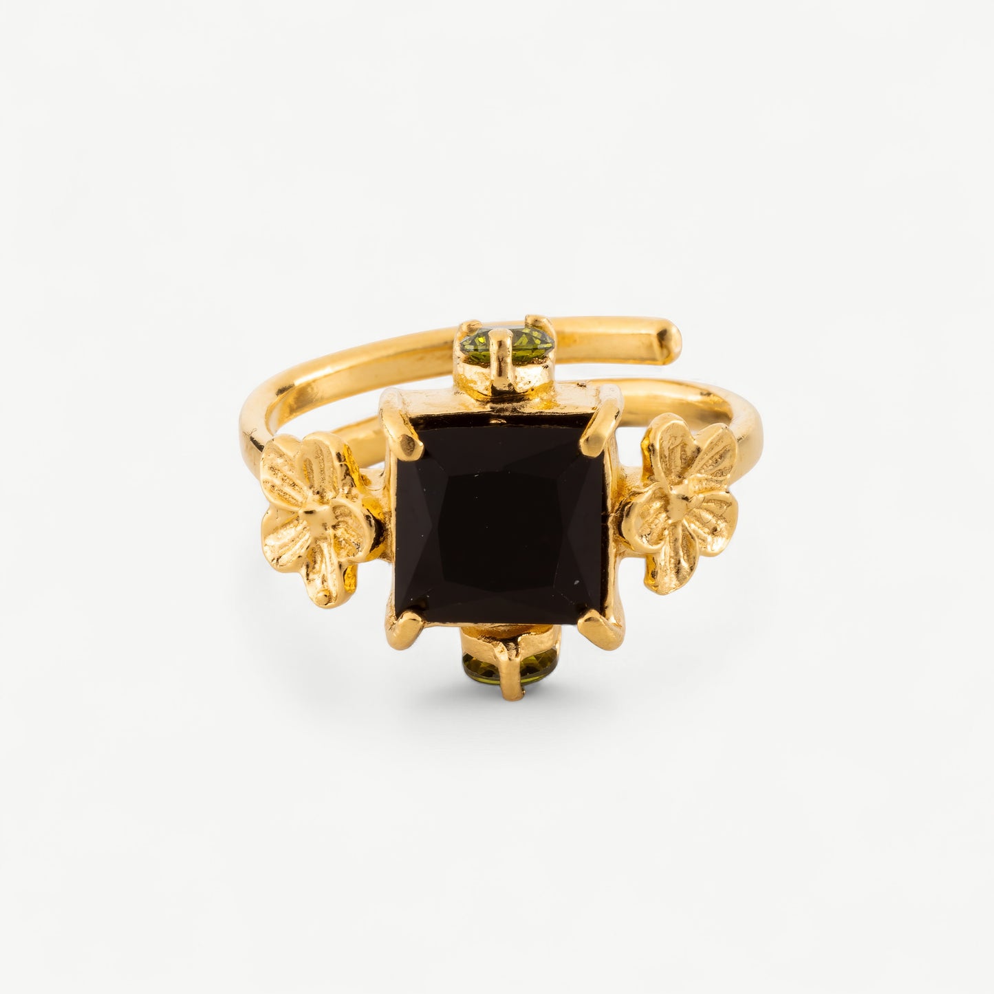 Anel Zirc Flores Preto